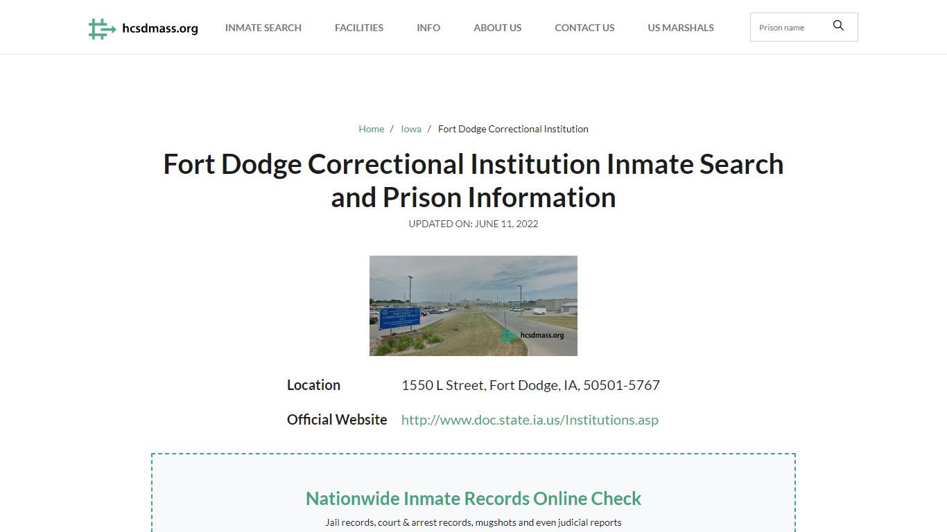 Fort Dodge Correctional Institution Inmate Search ...